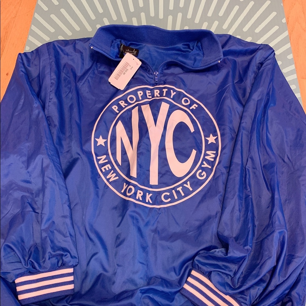 Forever 21 blue waterproof windbreaker pullover